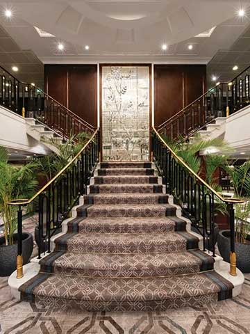 The Grand Staircase aboard the Oceania Sirena